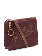 MC2 SAINT BARTH - Pochette Aline con Ricamo e Chiusura Zip - Rosso - LIDIASHOPPING® - Official Website