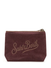 MC2 SAINT BARTH - Pochette Aline con Ricamo e Chiusura Zip - Rosso - LIDIASHOPPING® - Official Website
