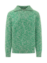 MC2 SAINT BARTH - Maglia Mélange con Collo e Zip - Verde - LIDIASHOPPING® - Official Website