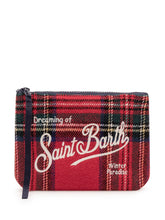 MC2 SAINT BARTH - Pochette Aline con Motivo Tartan - Rosso - LIDIASHOPPING® - Official Website