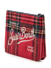 MC2 SAINT BARTH - Pochette Aline con Motivo Tartan - Rosso - LIDIASHOPPING® - Official Website