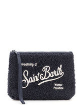 MC2 SAINT BARTH - Pochette Aline Effetto Teddy con Ricamo - Blu - LIDIASHOPPING® - Official Website