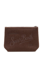 MC2 SAINT BARTH - Pochette Aline con Ricamo Lettering - Marrone - LIDIASHOPPING® - Official Website