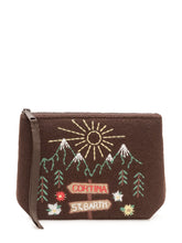 MC2 SAINT BARTH - Aline Houndstooth Pouch with Embroidery - Brown - LIDIASHOPPING® - Official Website