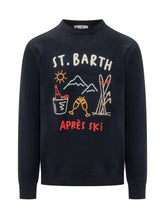 MC2 SAINT BARTH - Heron Sweater with Ski Embroidery - Blue - LIDIASHOPPING® - Official Website
