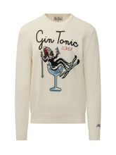 MC2 SAINT BARTH - Crewneck Sweater with Gin Tonic Graphic - White - LIDIASHOPPING® - Official Website
