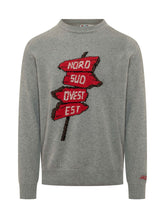 MC2 SAINT BARTH - Heron Sweater with Signpost Graphic - Grey - LIDIASHOPPING® - Official Website