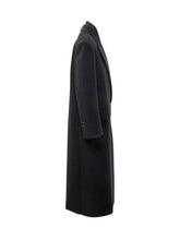 IVY OAK - Io Circe long coat featuring a structured silhouette, wide peak lapels and six button double breasted fastening. Detailed with long sleeves, a chest welt pocket and side flap pockets. - Blue - LIDIASHOPPING® - Official Website
