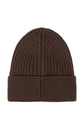MONCLER GRENOBLE - Ribbed Beanie with Patch - Brown - LIDIASHOPPING® - Official Website