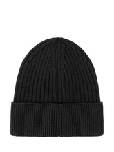 MONCLER GRENOBLE - Ribbed Beanie with Central Patch - Black - LIDIASHOPPING® - Official Website