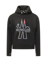 MONCLER GRENOBLE - Felpa con Cappuccio e Stampa Grafica - Nero - LIDIASHOPPING® - Official Website