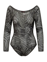 PUCCI - Body in Tulle Jacquard Trasparente - Nero - LIDIASHOPPING® - Official Website