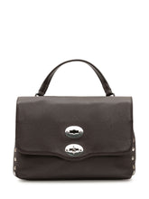 ZANELLATO - Borsa Postina Daily con Patta e Borchie Laterali - Marrone - LIDIASHOPPING® - Official Website