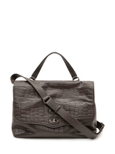 ZANELLATO - Borsa Postina Foulard con Effetto Coccodrillo - Marrone - LIDIASHOPPING® - Official Website