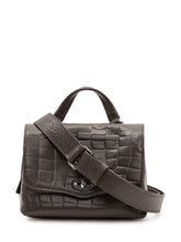 ZANELLATO - Borsa Postina Foulard con Effetto Coccodrillo - Marrone - LIDIASHOPPING® - Official Website