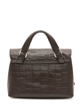 ZANELLATO - Borsa Postina Foulard con Effetto Coccodrillo - Marrone - LIDIASHOPPING® - Official Website