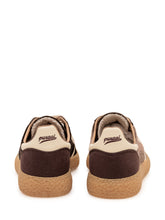 PURAAI - Sneakers with Velvet Effect Panels - Brown - LIDIASHOPPING® - Official Website
