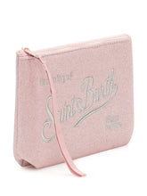 MC2 SAINT BARTH - Aline Lurex Pouch with Embroidered Logo - Pink - LIDIASHOPPING® - Official Website
