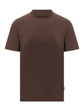BOSS - Crew Neck T-shirt with Logo - Brown - LIDIASHOPPING® - Official Website