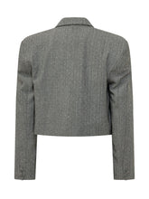 ACTUALEE - Giacca Crop a Spina di Pesce - Grigio - LIDIASHOPPING® - Official Website