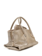 THE ATTICO - Borsa La Passeggiata Mini con Effetto Rettile - Argento - LIDIASHOPPING® - Official Website