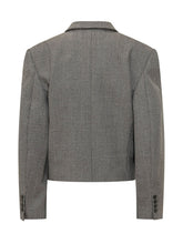 THE ATTICO - Blazer Corto con Fantasia Principe di Galles - Grigio - LIDIASHOPPING® - Official Website