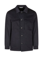 ESTERNO - Overshirt in Cashmere con Tasche sul Petto - Blu - LIDIASHOPPING® - Official Website