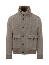 ESTERNO - Giubbino a Spina di Pesce con Collo in Pelliccia - Marrone - LIDIASHOPPING® - Official Website