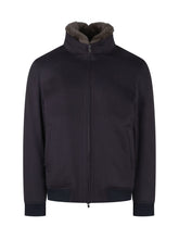 ESTERNO - Bomber con Collo Alto in Pelliccia - Blu - LIDIASHOPPING® - Official Website
