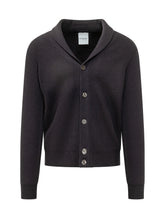 KNIT DE MONSIEUR - Cardigan con Collo a Scialle e Lavorazione a Coste - Blu - LIDIASHOPPING® - Official Website