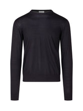 KNIT DE MONSIEUR - Maglia in Lana Merino Ultrafine a Girocollo - Blu - LIDIASHOPPING® - Official Website