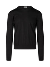 KNIT DE MONSIEUR - Maglia in Lana Merino Ultrafine a Girocollo - Nero - LIDIASHOPPING® - Official Website