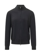 KNIT DE MONSIEUR - Cardigan con Collo Alto e Zip Integrale - Blu - LIDIASHOPPING® - Official Website