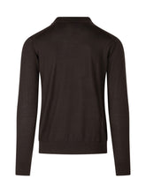 KNIT DE MONSIEUR - Polo in Lana Merino a Maniche Lunghe - Marrone - LIDIASHOPPING® - Official Website