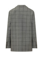TELA - Giselle Checked Jacket with Brooch - Grey - LIDIASHOPPING® - Official Website
