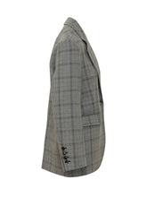 TELA - Giselle Checked Jacket with Brooch - Grey - LIDIASHOPPING® - Official Website