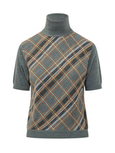 TELA - Malika Checked Sweater with High Neck - Grey - LIDIASHOPPING® - Official Website