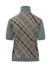 TELA - Malika Checked Sweater with High Neck - Grey - LIDIASHOPPING® - Official Website
