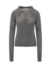 TELA - Joy Ribbed Cardigan with Collar - Grey - LIDIASHOPPING® - Official Website