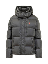 POLO RALPH LAUREN - Piumino con Cappuccio e Logo Ricamato - Nero - LIDIASHOPPING® - Official Website