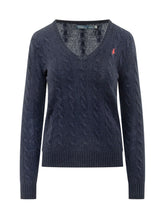 POLO RALPH LAUREN - Maglia Kimberly con Scollo a V - Blu - LIDIASHOPPING® - Official Website