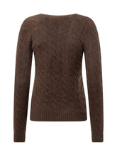 POLO RALPH LAUREN - Maglia Kimberly con Scollo a V e Trecce - Marrone - LIDIASHOPPING® - Official Website