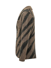 SANFREDI - Giacca Uomo Doppiopetto con Pattern Zebra - Marrone - LIDIASHOPPING® - Official Website