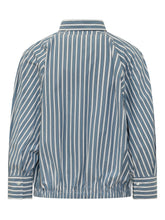 BRUNELLO CUCINELLI - Striped Shirt with Gathered Hem - Blue - LIDIASHOPPING® - Official Website