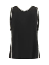 SPORTMAX - Top Senza Maniche con Profili Decorativi - Nero - LIDIASHOPPING® - Official Website