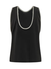 SPORTMAX - Top Senza Maniche con Profili Decorativi - Nero - LIDIASHOPPING® - Official Website