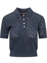 DONDUP - Polo Traforata a Maniche Corte - Blu - LIDIASHOPPING® - Official Website