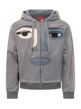 KIDSUPER - Felpa con Cappuccio e Volto Applicato - Grigio - LIDIASHOPPING® - Official Website