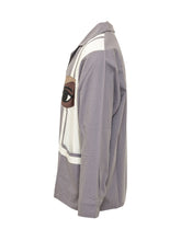 KIDSUPER - Camicia con Collo Aperto e Applicazioni Volto - Viola - LIDIASHOPPING® - Official Website
