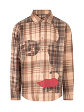 KIDSUPER - Camicia a Quadri con Applicazioni Patchwork - Marrone - LIDIASHOPPING® - Official Website